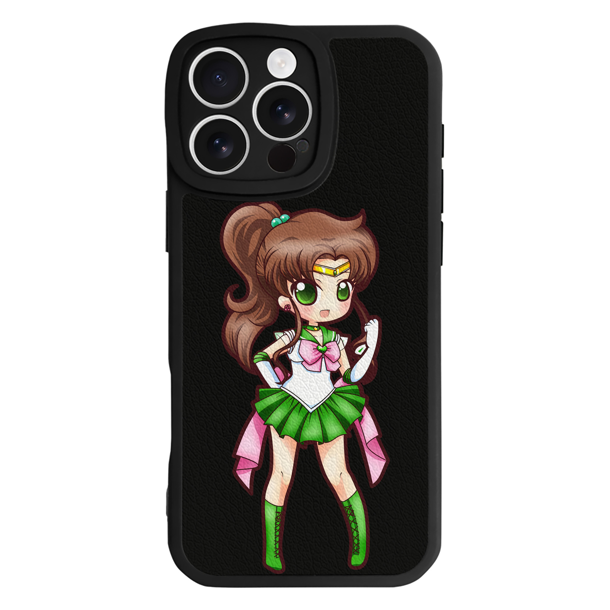 （画像用） 美少女戦士セーラームーン 木野 まこと きの まこと Sailor Moon Kino Makoto （セーラージュピター；Sailor Jupiter） 【iPhone 16シリーズ対応】シリコンスマホケース（レザー調） 材質：シリコン